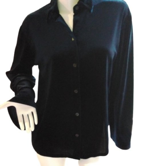 Gogosing Suede Navy Blue Top /Blouse - Picture 1 of 4